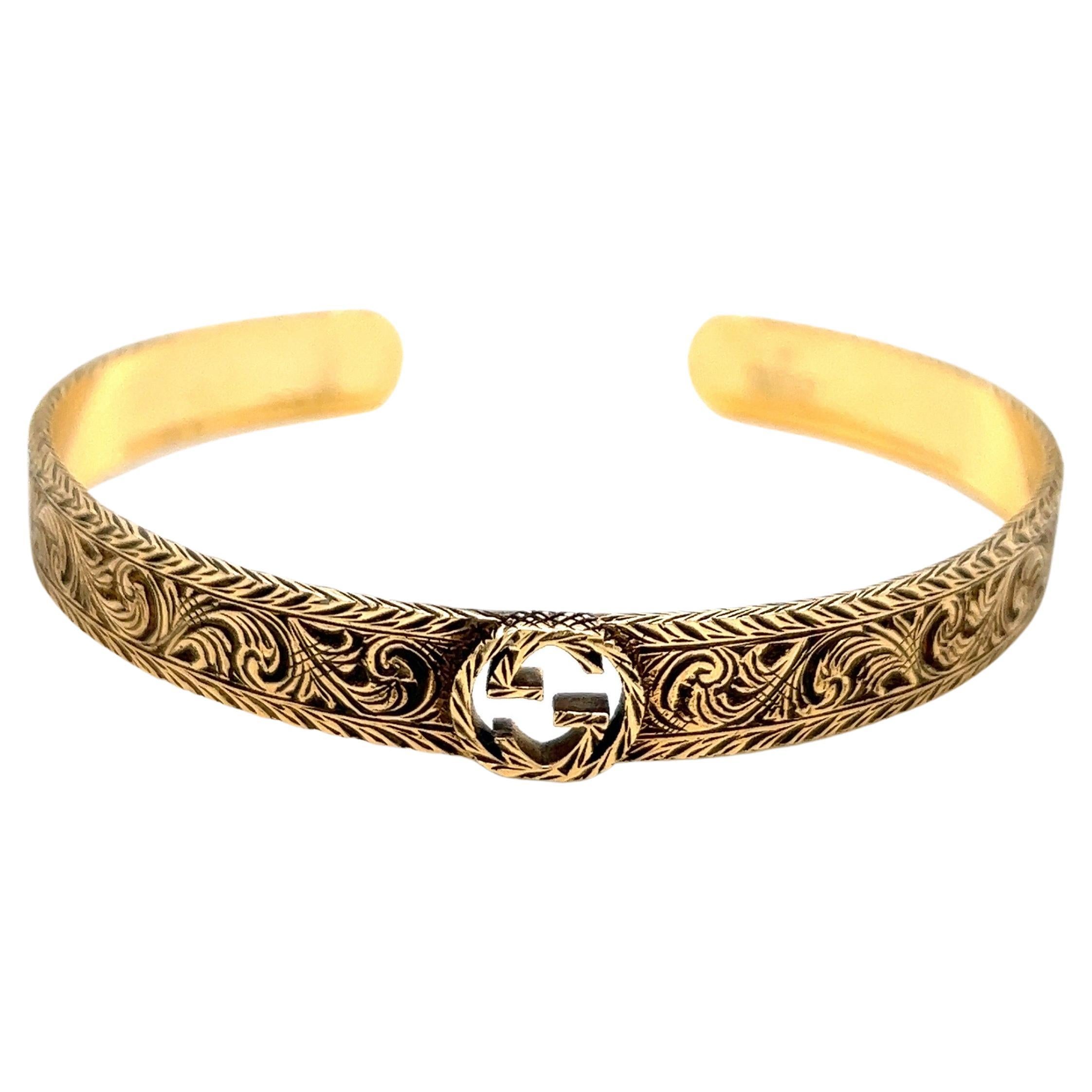 Gucci Gold Bangle Bracelet For Sale