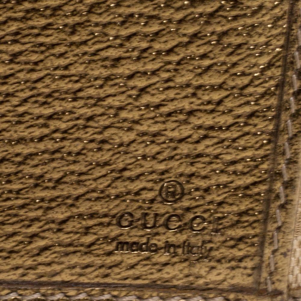 Gucci Gold/Beige GG Canvas and Leather Princy Continental Wallet 2