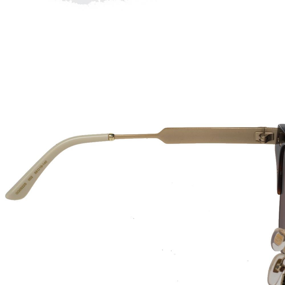 Gucci Gold/Brown GG0522S Cat Eye Sunglasses 1