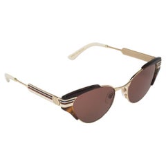 Gucci Gold/Brown GG0522S Cat Eye Sunglasses