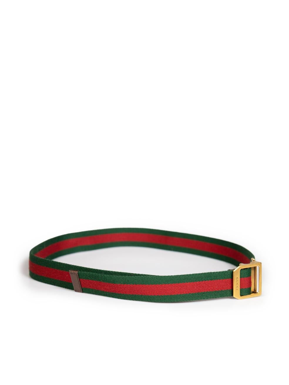 CONDITION is Very good. Minimal wear to belt is evident. Minimal scratches to hardware on this used Gucci designer resale item. This item comes with original dust bag.
 
 
 
 Details
 
 
 Multicolour - Green and red
 
 Cloth textile
 
 Waist belt
 
