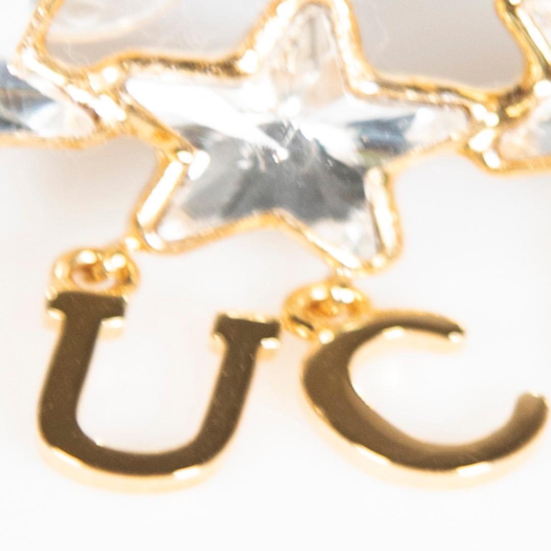 Women's Gucci Gold Crystal Star Script Ear Cuff
