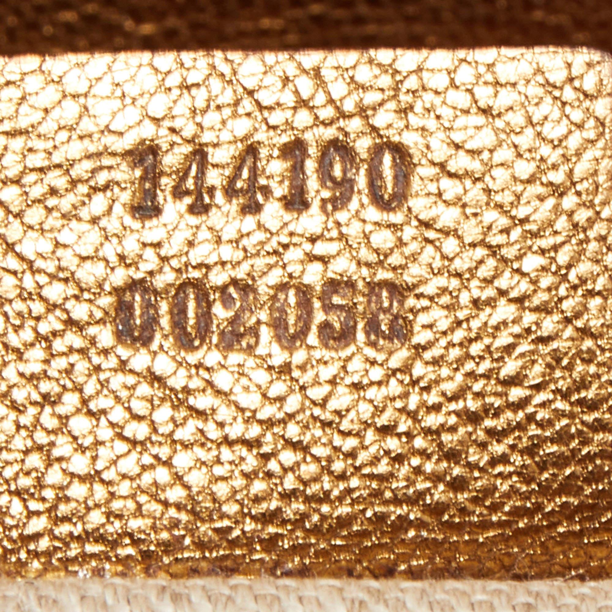 Gucci Gold Embossed Leather Pelham Runway Flap Bag 1