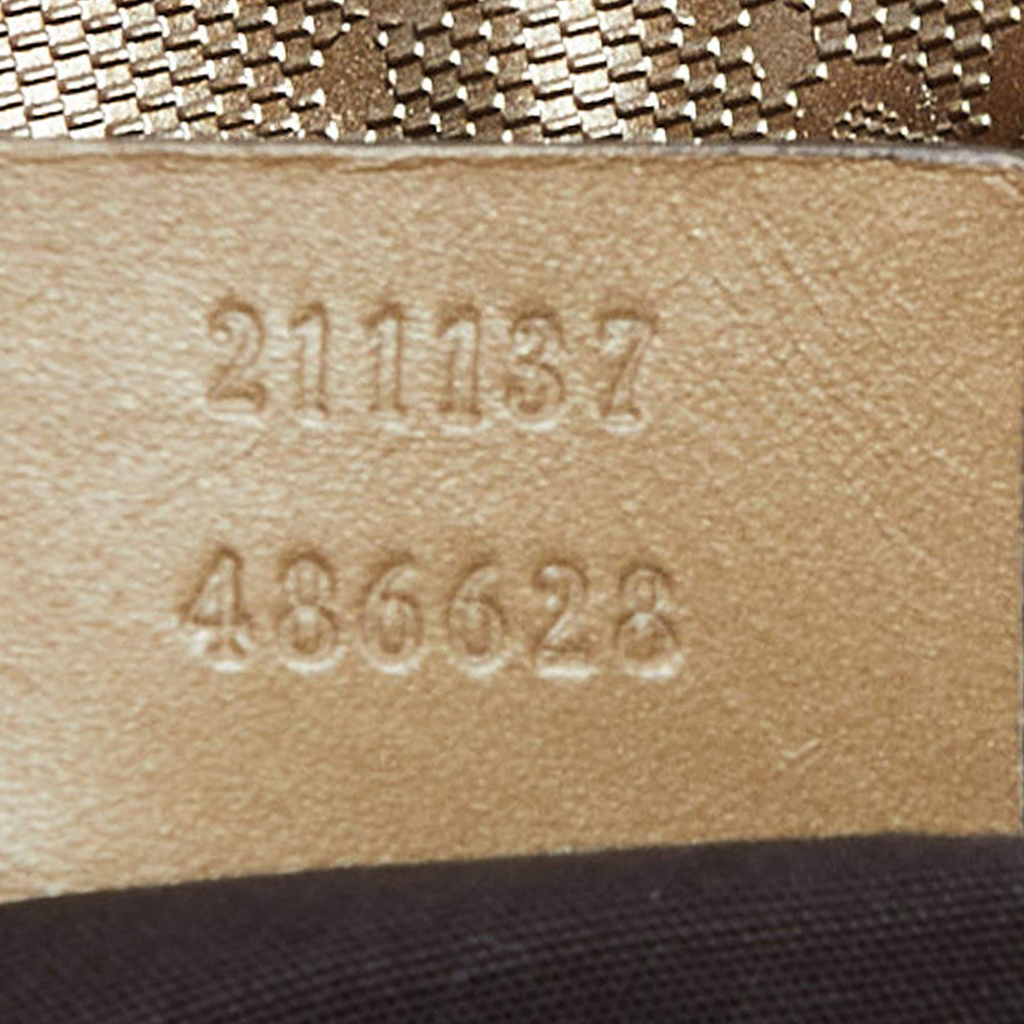 Gucci Gold GG Imprime Canvas and Leather Shopper Tote 3