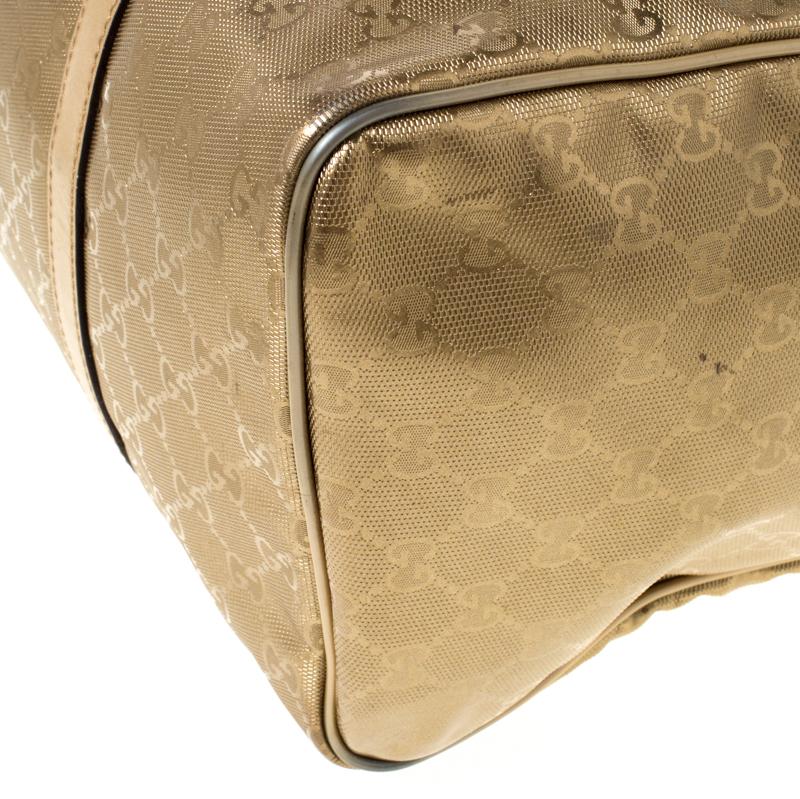 Gucci Gold GG Imprime Canvas Medium Joy Boston Bag 6