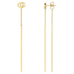 Gucci Gold GG Running Long Pendant Earrings