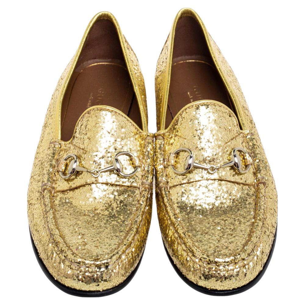gucci gold loafers