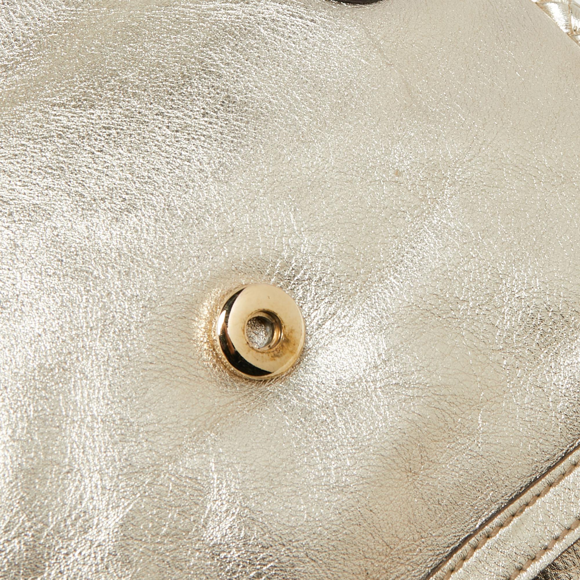 Gucci Gold Glossy Leather Small Britt Tassel Hobo 2