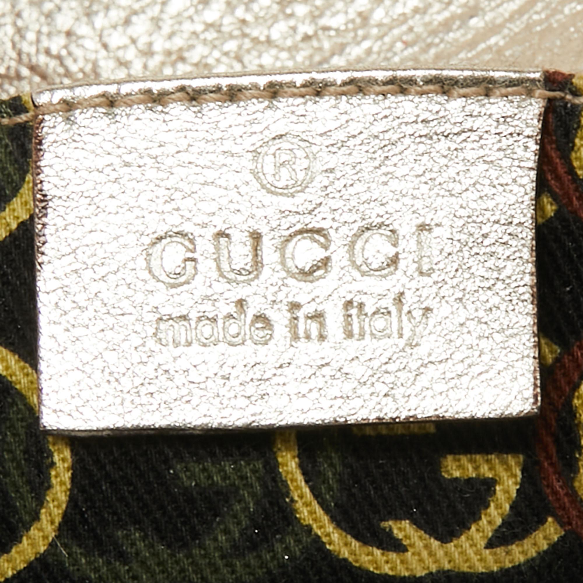 Gucci Gold Glossy Leather Small Britt Tassel Hobo 4