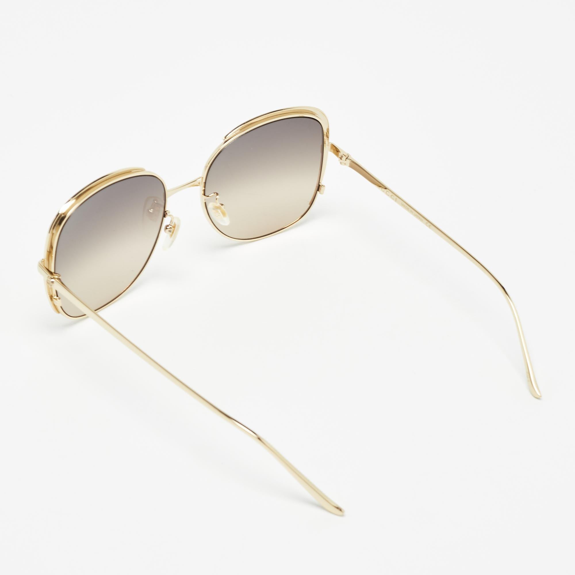 Women's Gucci Gold Gradient GG0400S Oversized Sunglasses