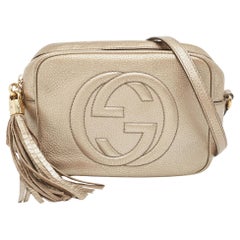 Gucci Gold Grained Leather Small Soho Disco Crossbody Bag