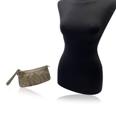 Gucci Gold Guccissima Leather Clutch Wristlet Wrist Bag Pouch