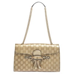 Gucci Gold Guccissima Leder Medium Emily Umhängetasche