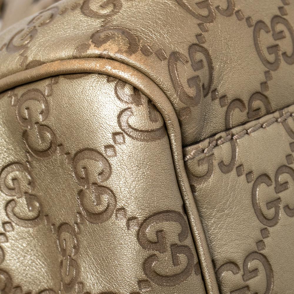 Gucci Gold Guccissima Ledertasche mit mittlerem Hahnentrittmuster 5