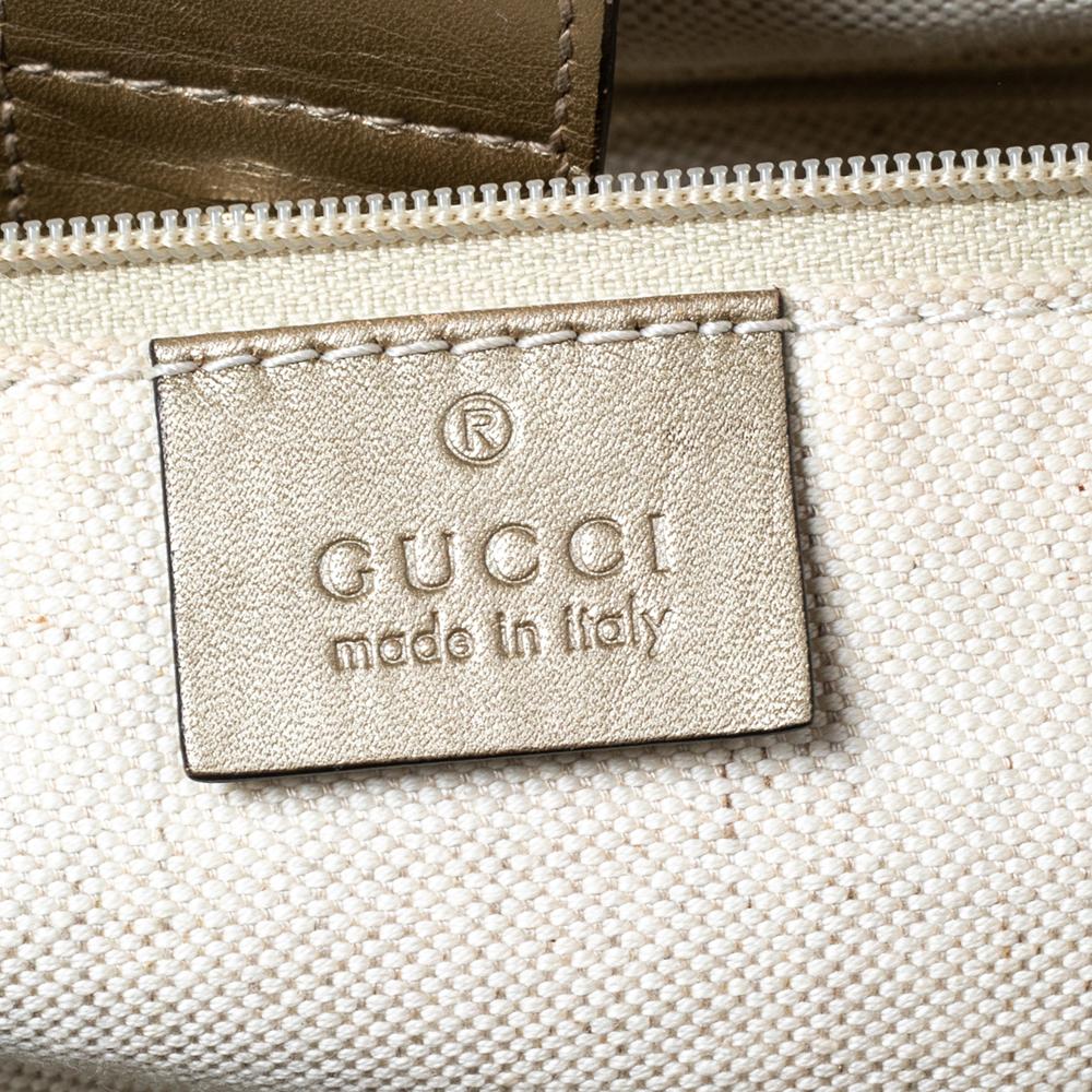 Gucci Gold Guccissima Ledertasche mit mittlerem Hahnentrittmuster 8