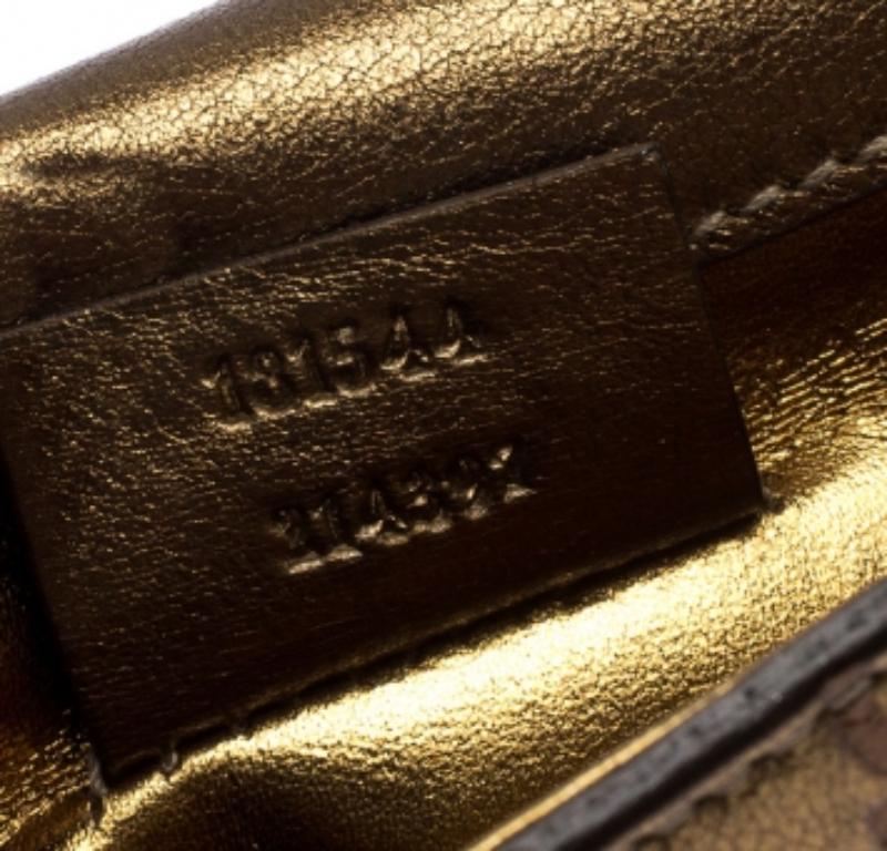 Gucci Gold Guccissima Leather Romy Clutch en venta 5