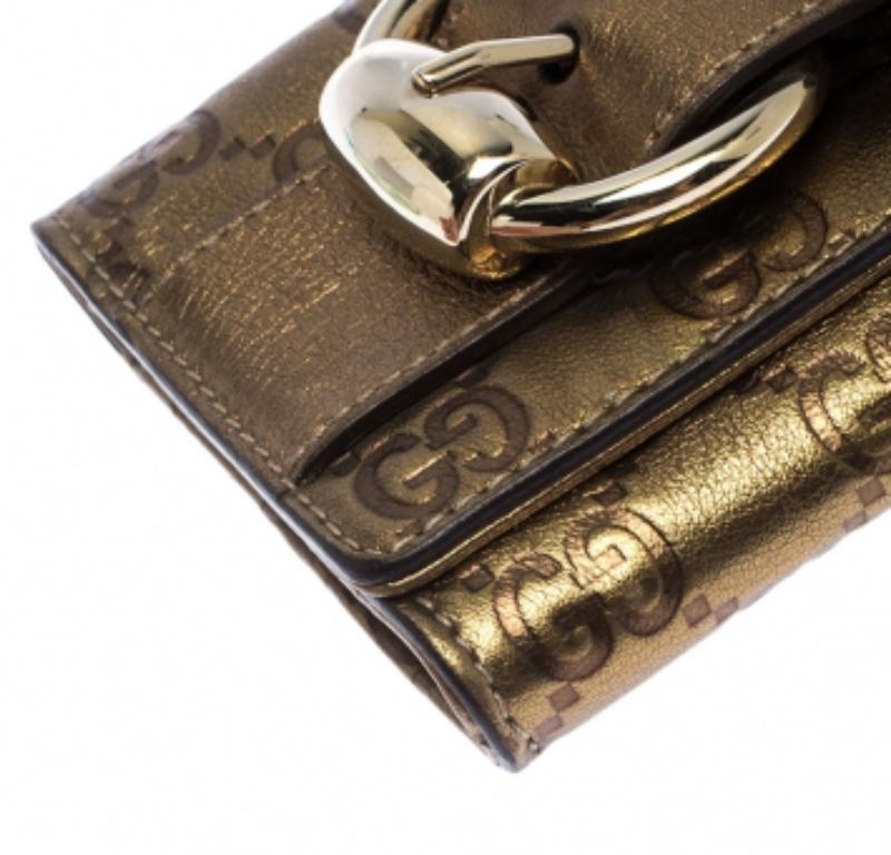 Gucci Gold Guccissima Leather Romy Clutch en venta 1