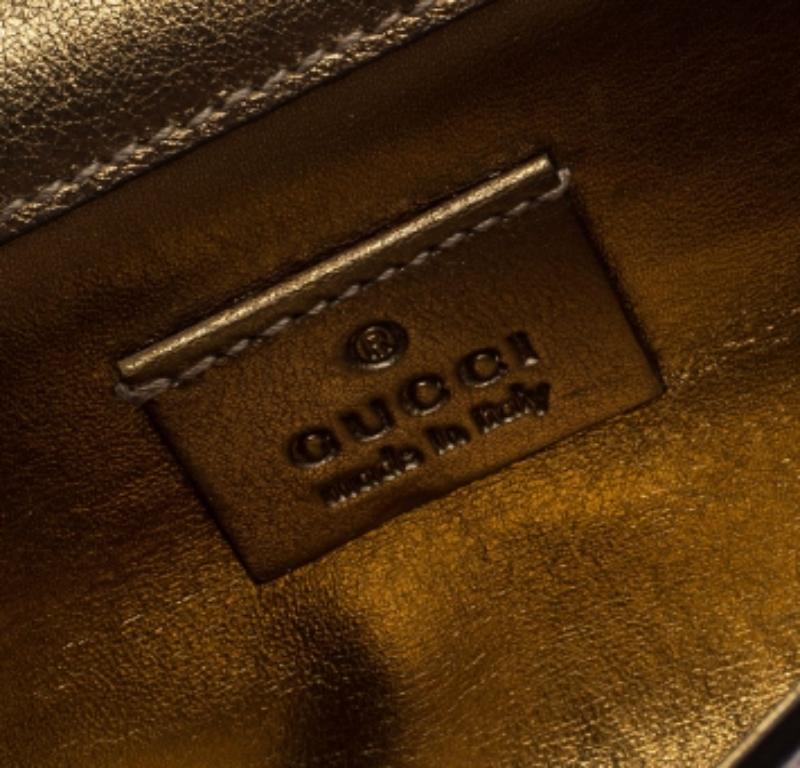 Gucci Gold Guccissima Leather Romy Clutch en venta 4