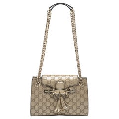 Gucci Gold Guccissima Leather Small Emily Shoulder Bag