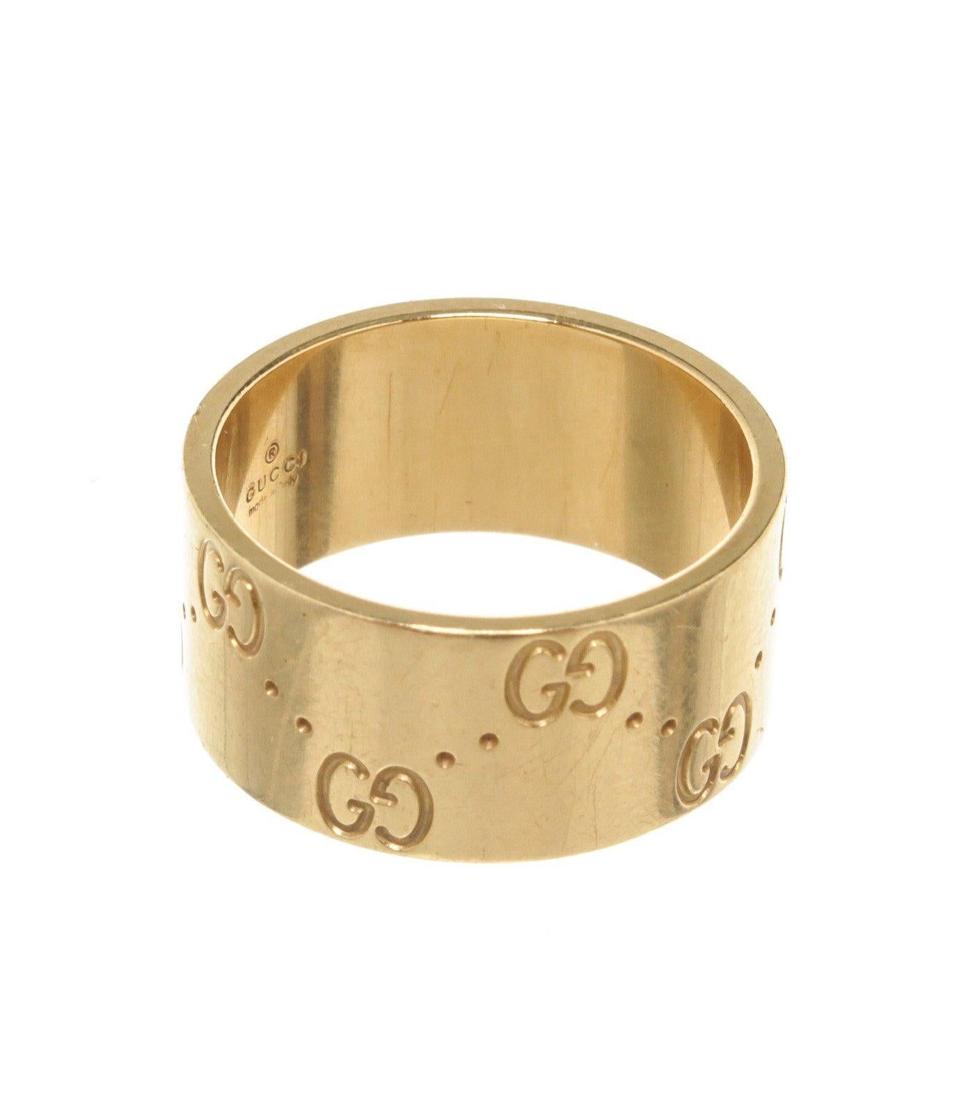 Gucci Gold Icon Wide Ring with gold-tone hardware.

47105MSC