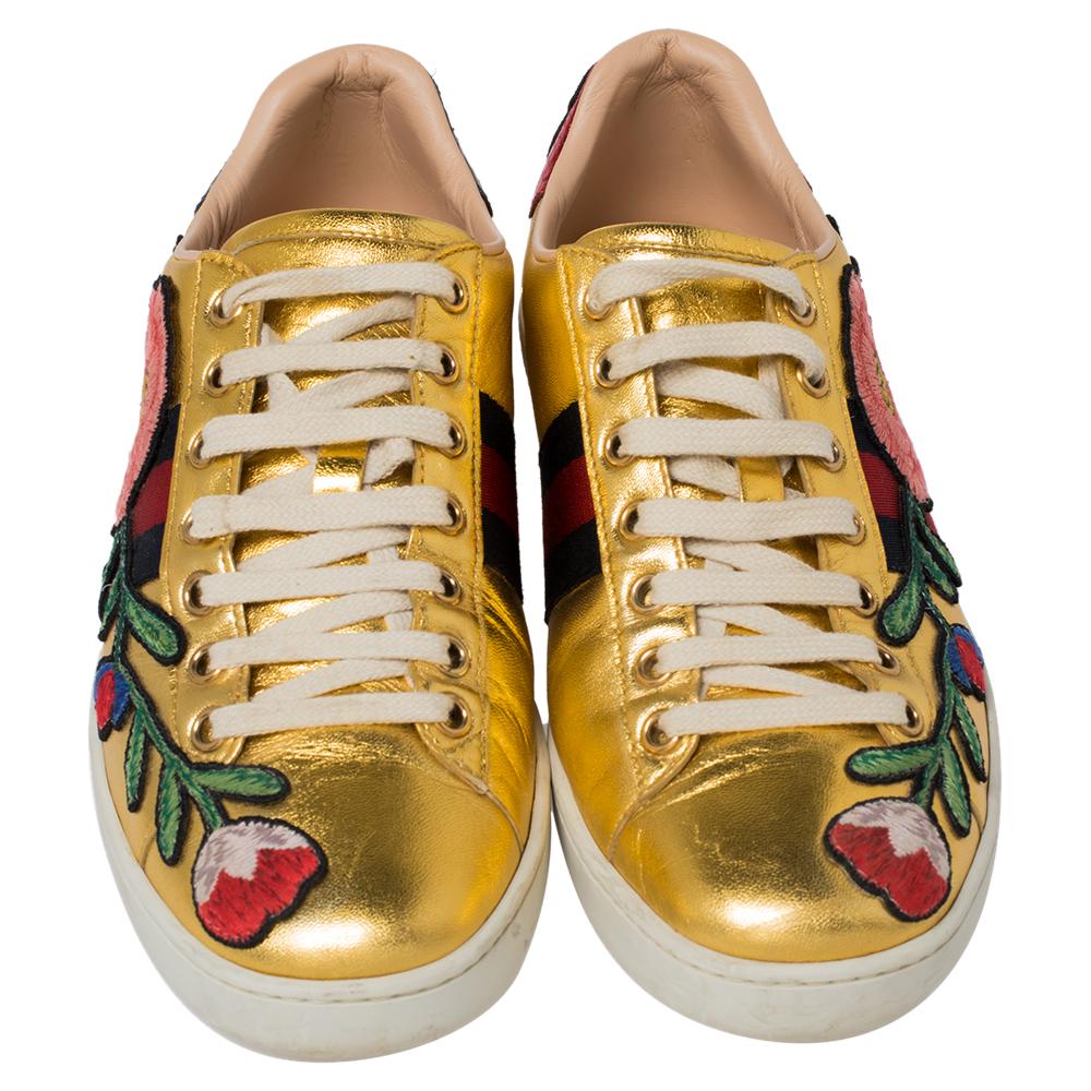 gucci sneakers gold