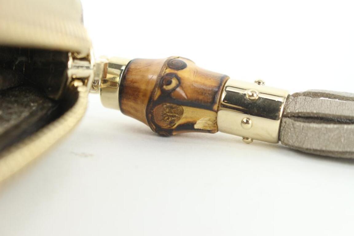 Gucci Gold Leder Bambus Quaste Reißverschluss um Kontinental-Brieftasche mit Reißverschluss 17ga113 im Angebot 6