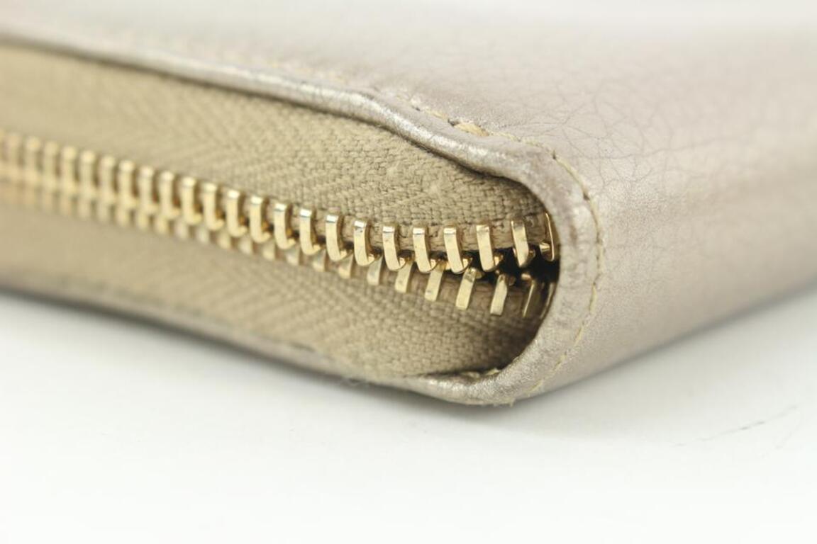 Gucci Gold Leder Bambus Quaste Reißverschluss um Kontinental-Brieftasche mit Reißverschluss 17ga113 im Angebot 7