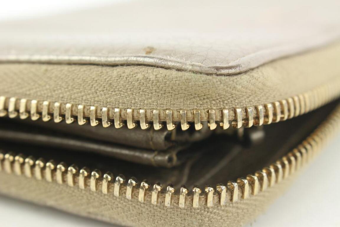Gucci Gold Leder Bambus Quaste Reißverschluss um Kontinental-Brieftasche mit Reißverschluss 17ga113 im Angebot 8