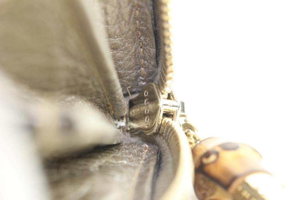 Gucci Gold Leder Bambus Quaste Reißverschluss um Kontinental-Brieftasche mit Reißverschluss 17ga113 im Angebot 1