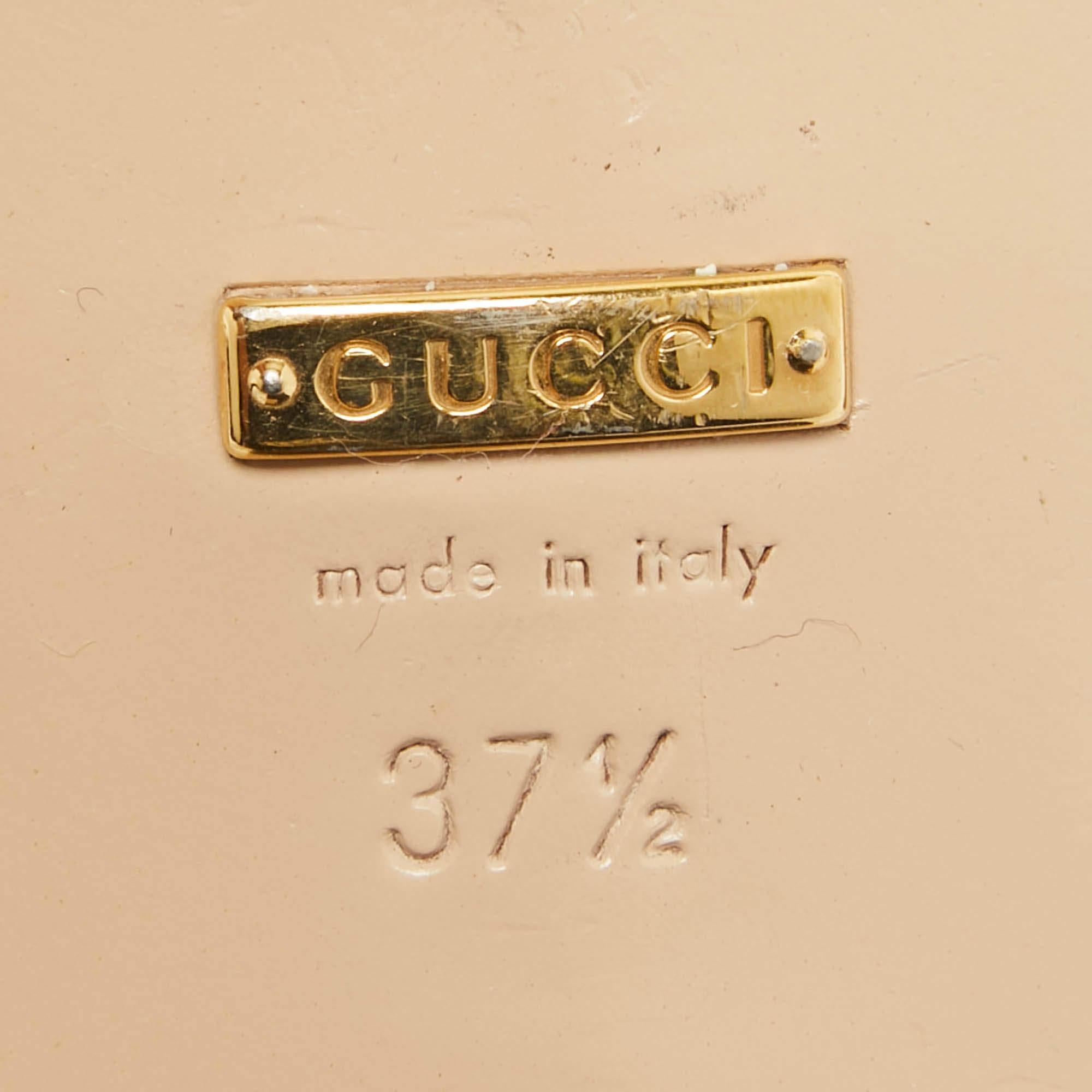 Gucci Gold Leather Hatsumomo Cherry Thong Sandals Size 37.5 4