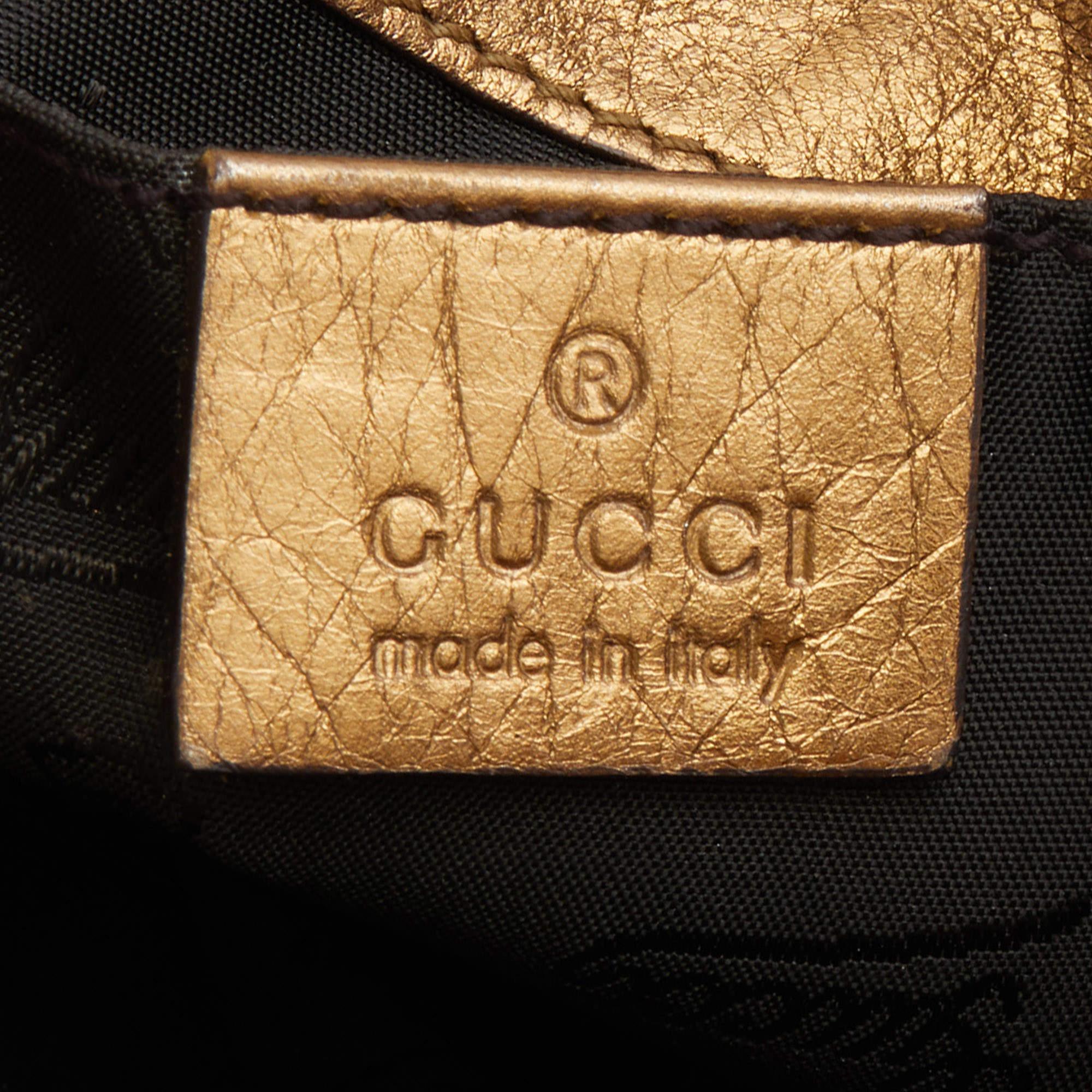 Gucci Gold Leather Hysteria Clutch 2