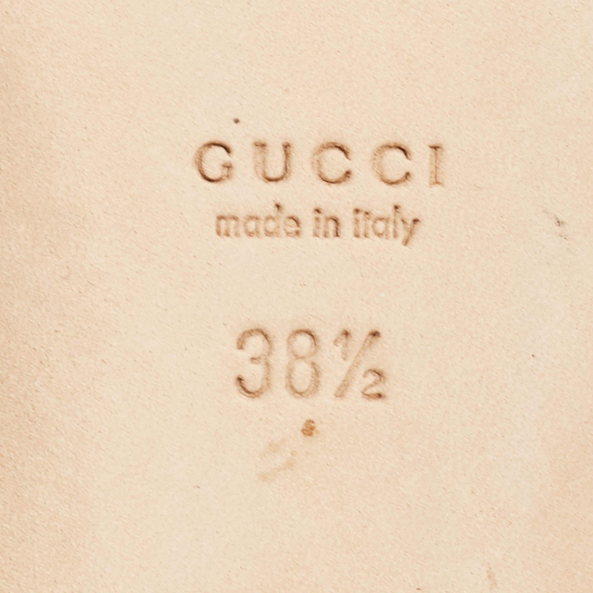 Women's Gucci Gold Leather Interlocking G Detail Ballet Flats Size 38.5