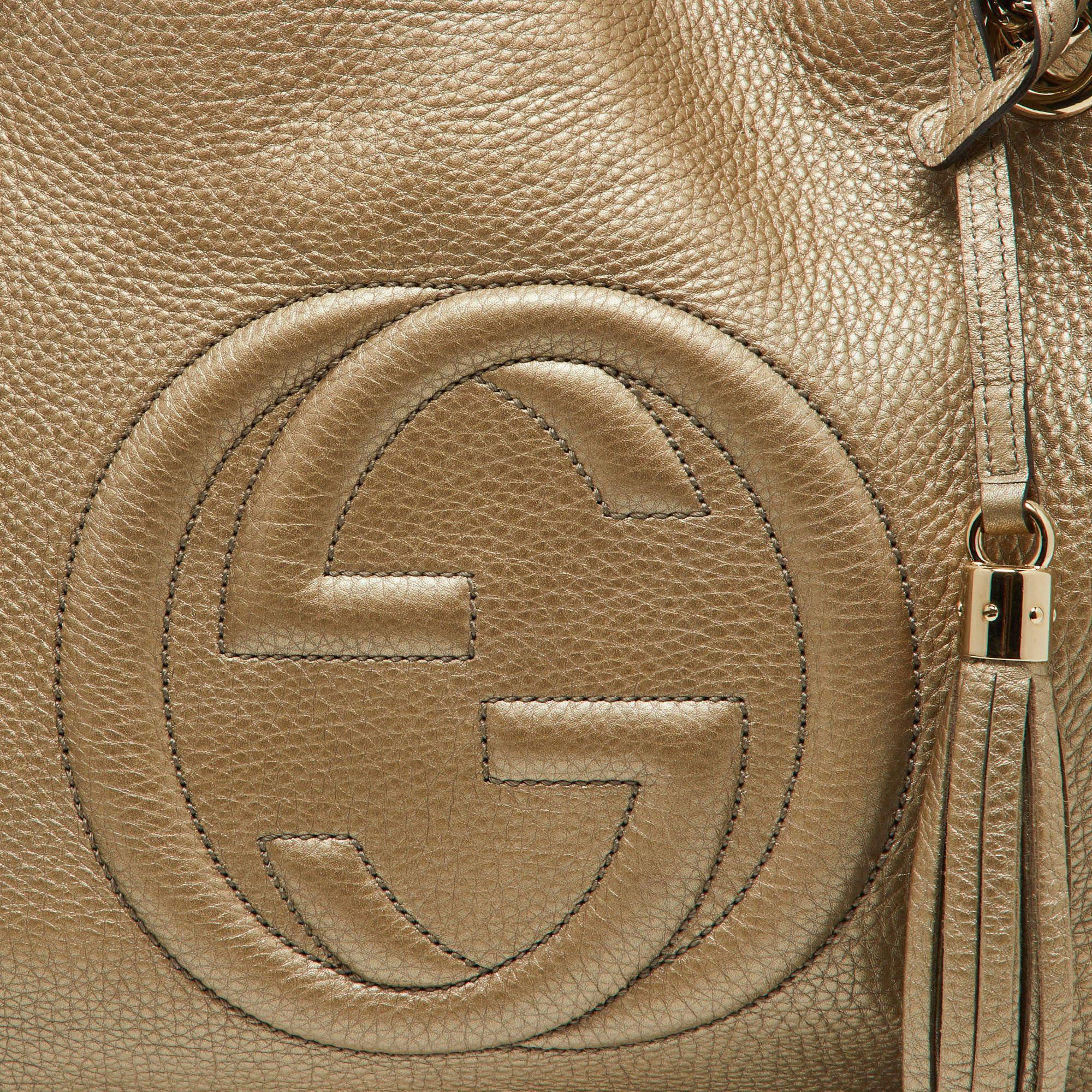 Women's Gucci Gold Leather Medium Soho Chain Shoulder Bag