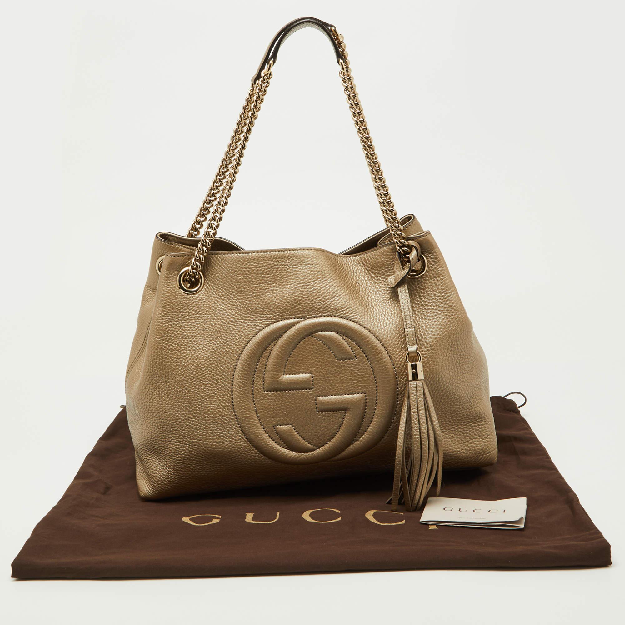 Gucci Gold Leather Medium Soho Chain Shoulder Bag 2