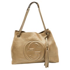 Gucci Gold Leather Medium Soho Chain Shoulder Bag
