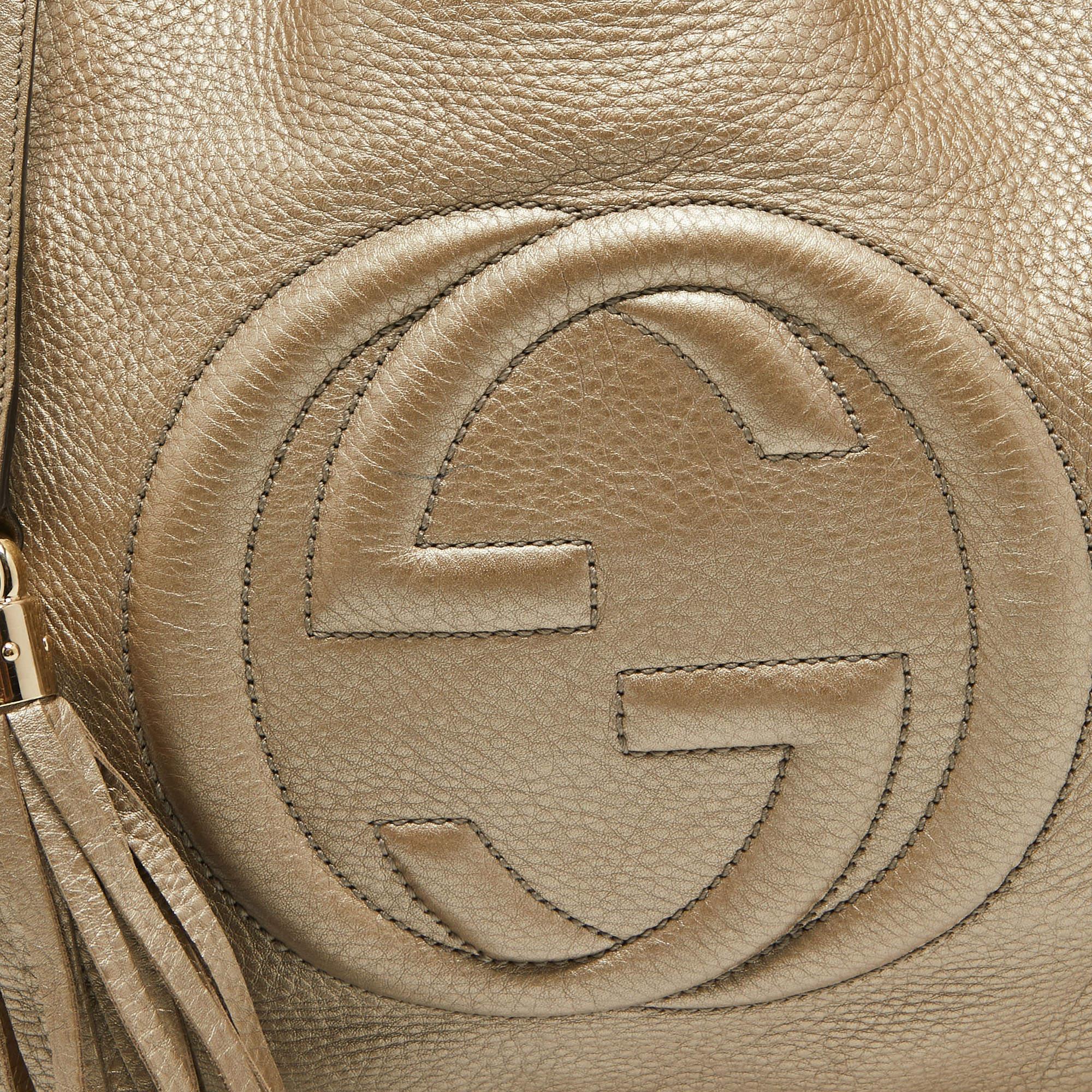 Gucci Gold Leather Medium Soho Chain Tote 2