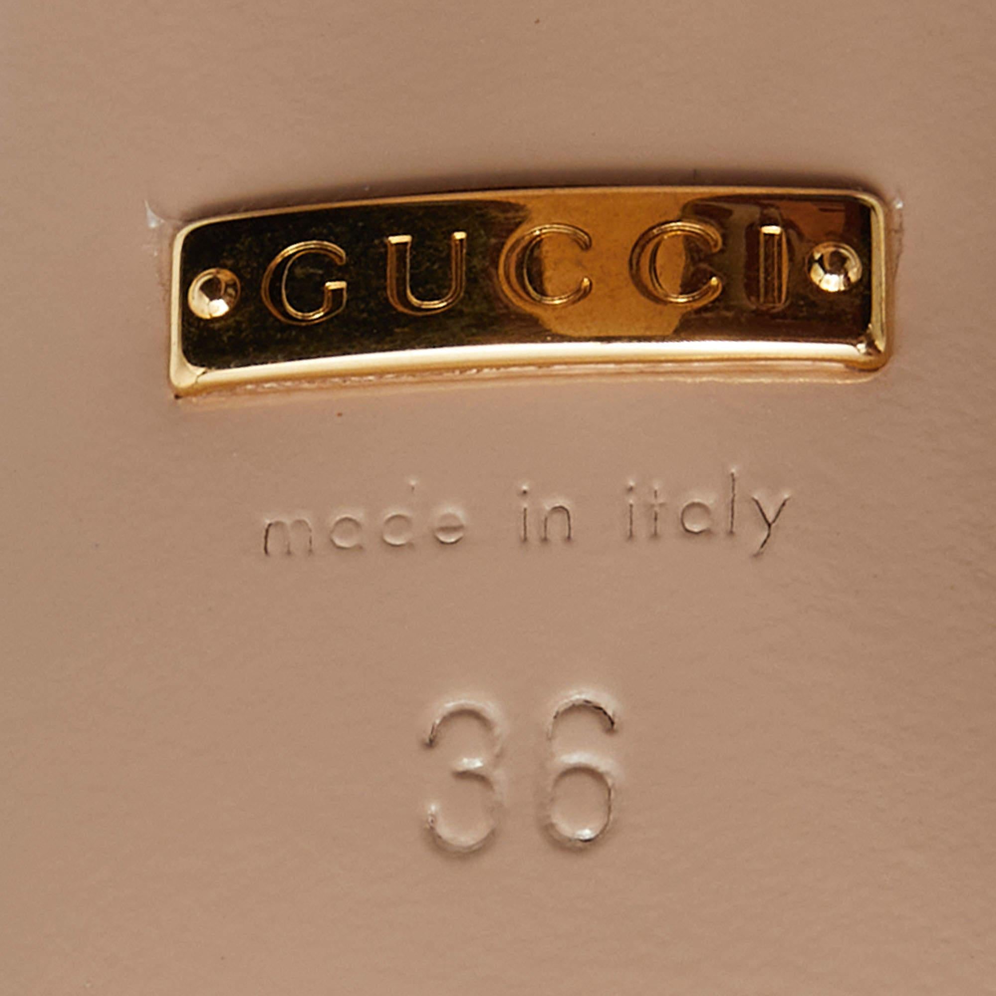 Gucci Gold Leather Molina Lips T Strap Sandals Size 36 3