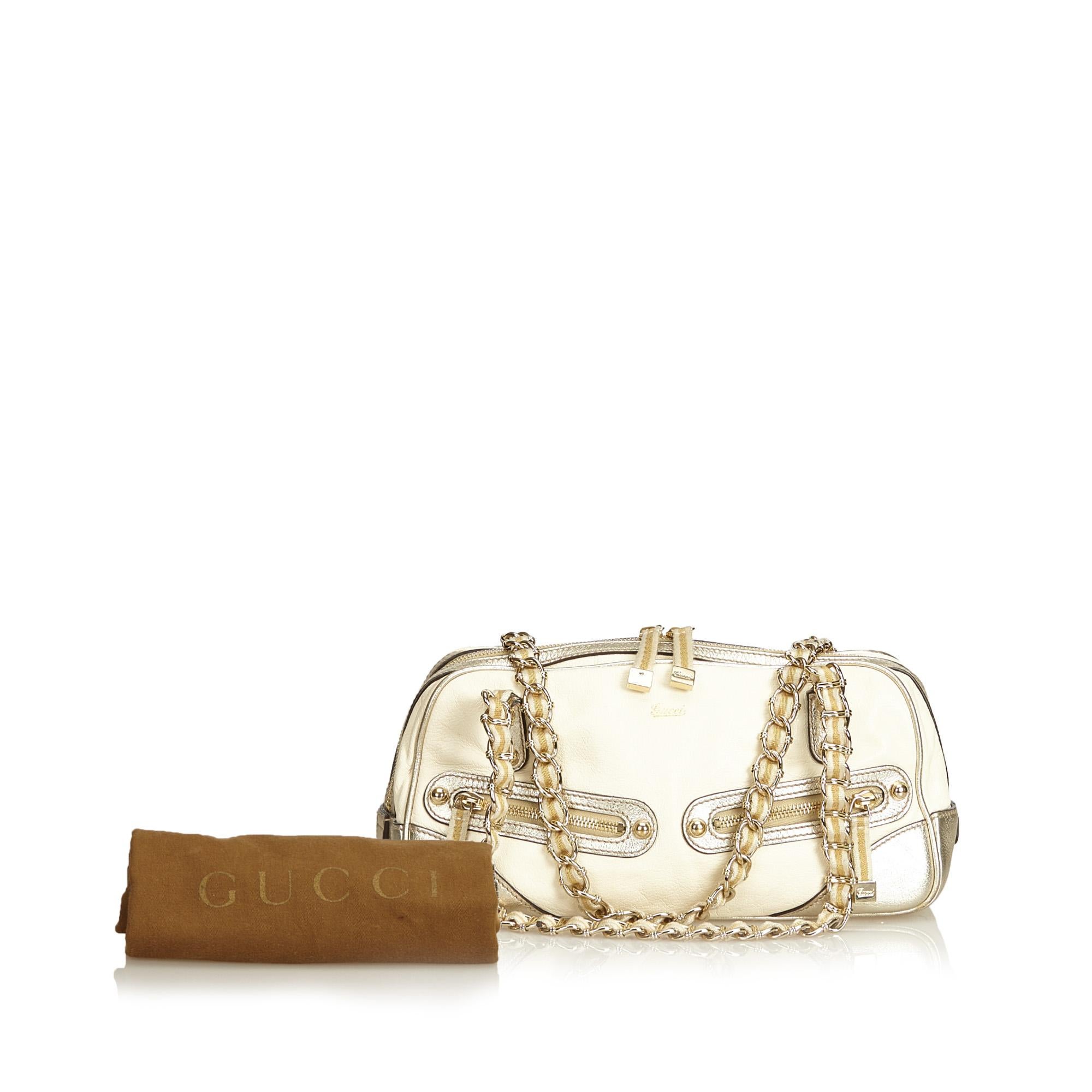 Gucci Gold Leather Princy Shoulder Bag For Sale 6