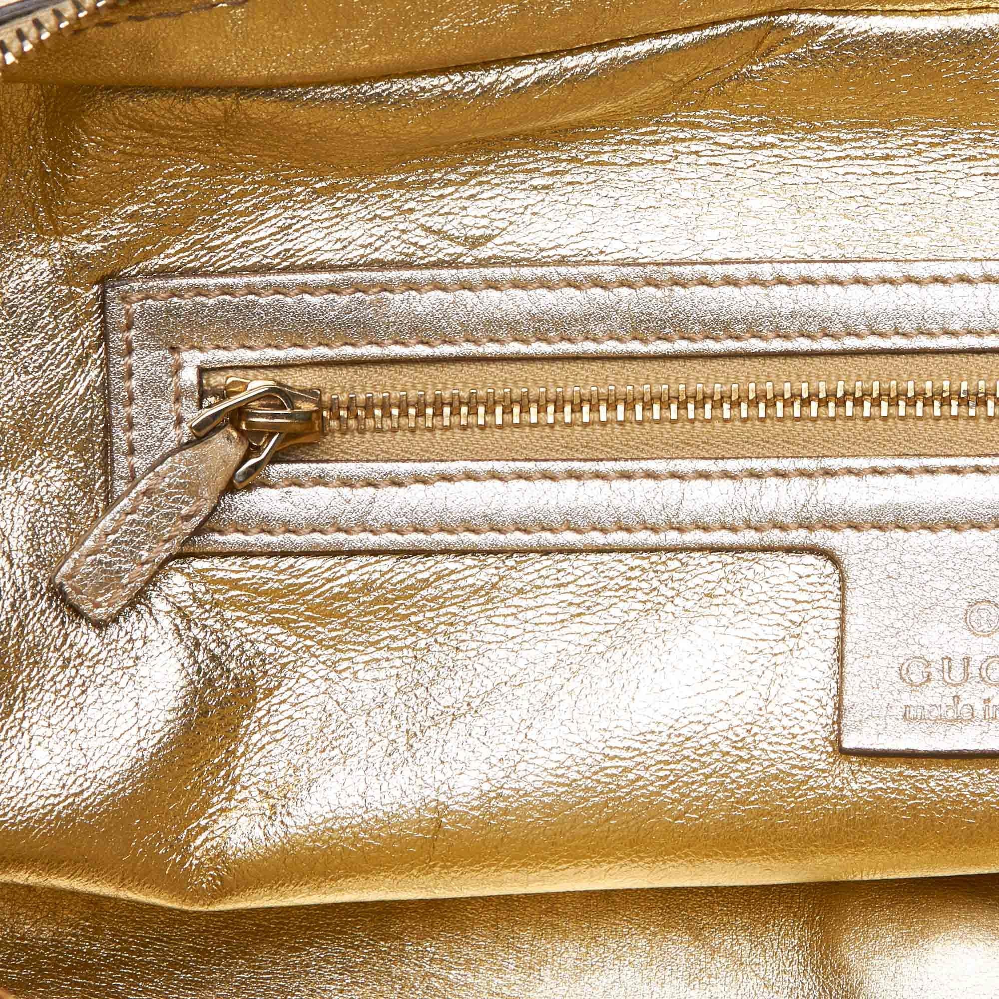 Gucci Gold Leather Princy Shoulder Bag For Sale 4
