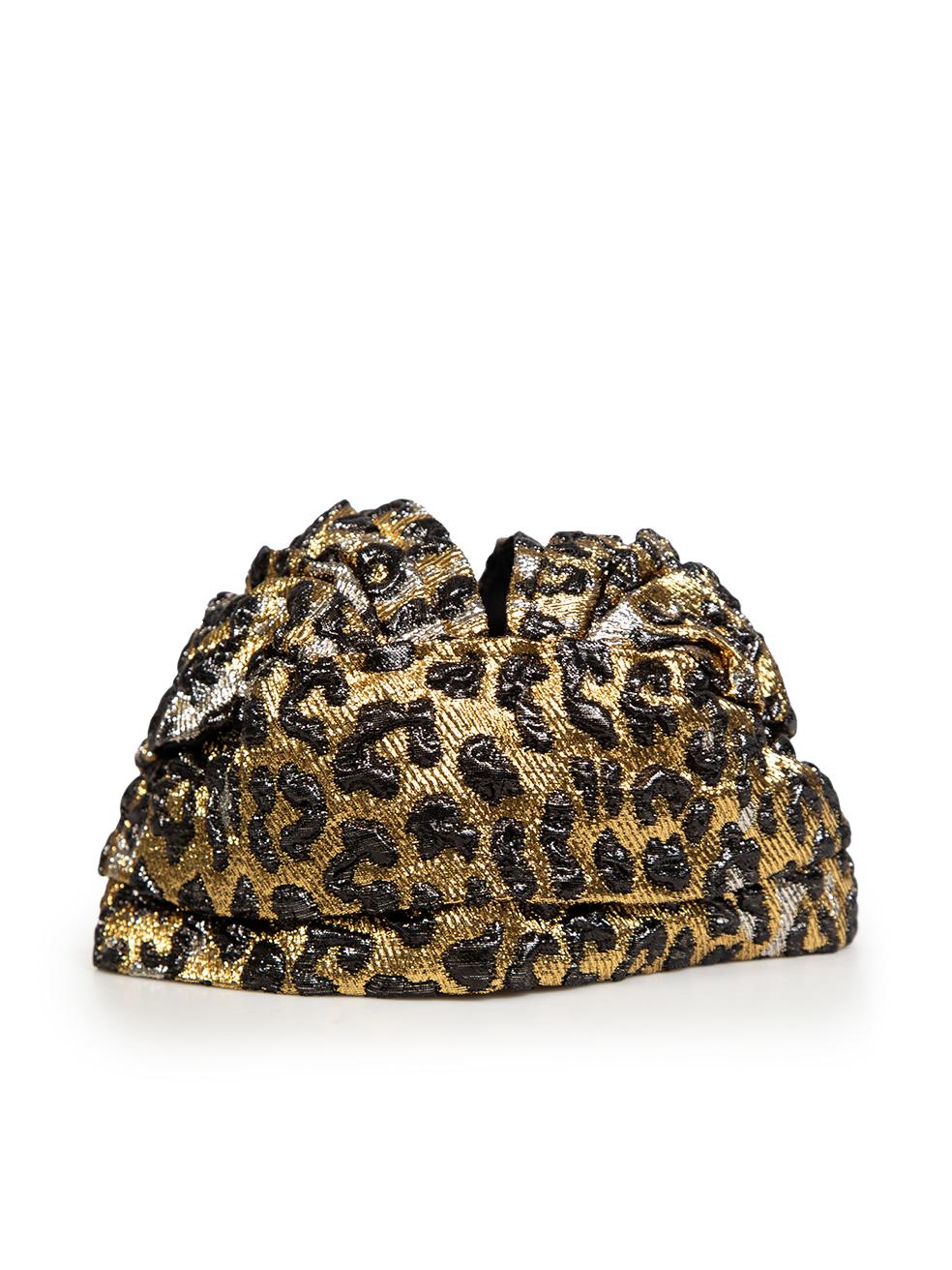 Black Gucci Gold Leopard Pattern Headband