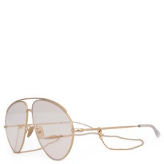 GUCCI gold metal AVIATOR Sunglasses w CHAIN GG1654S