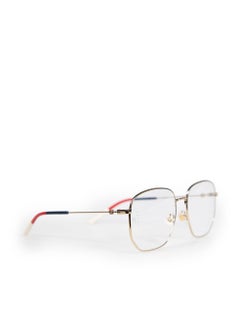 Gucci Gold Metal Frame Web Glasses