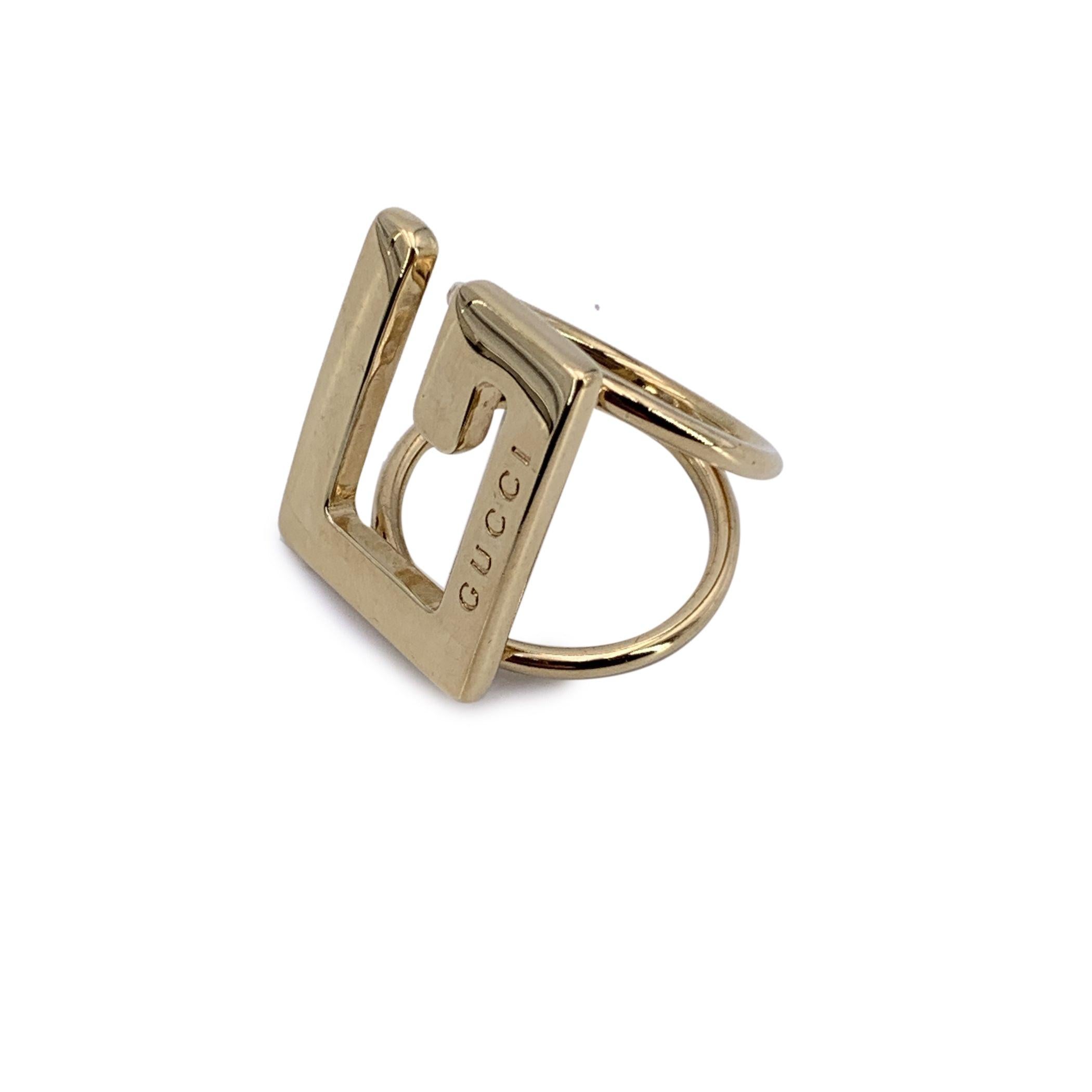 Gucci Gold Metall G Logo Schal Ring Halter Accessoire (Braun) im Angebot