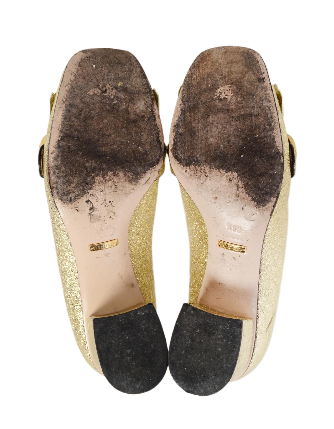 gucci gold loafers heels