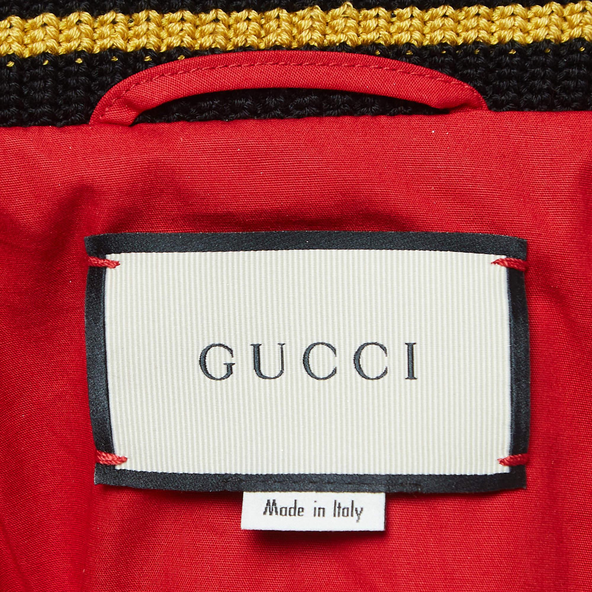 Gucci Gold Metallic Bomberjacke aus Leder mit Sternendruck und Craquelé-Leder XS Herren im Angebot