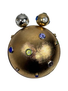 Gucci gold minaudiere multicolor crystal