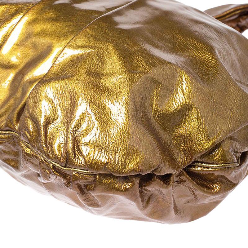 Gucci Gold Patent Leather Large Hysteria Hobo 4