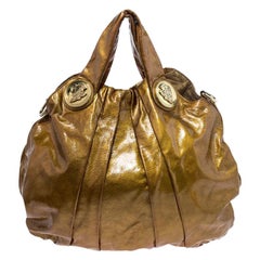 Gucci Gold Patent Leather Large Hysteria Hobo