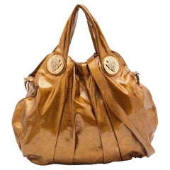 Gucci Gold Patent Leather Large Hysteria Hobo