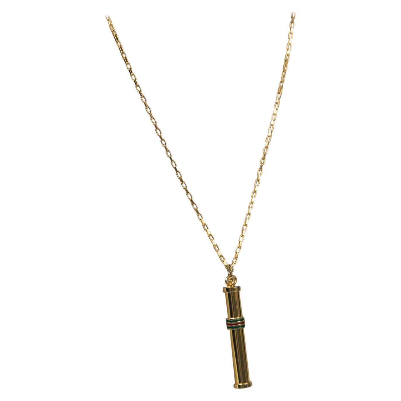 Gucci Gold Perfume Stick Necklace For Sale at 1stDibs | gucci perfume ...